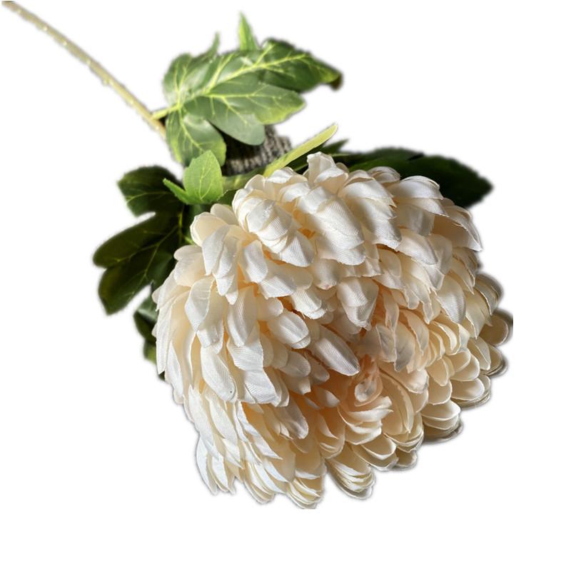 5pcs Artificial Chrysanthemum Flower Branch Faux Silk Pineapple Chrysanthemum with Long Stem for Wedding Floral Arrangement