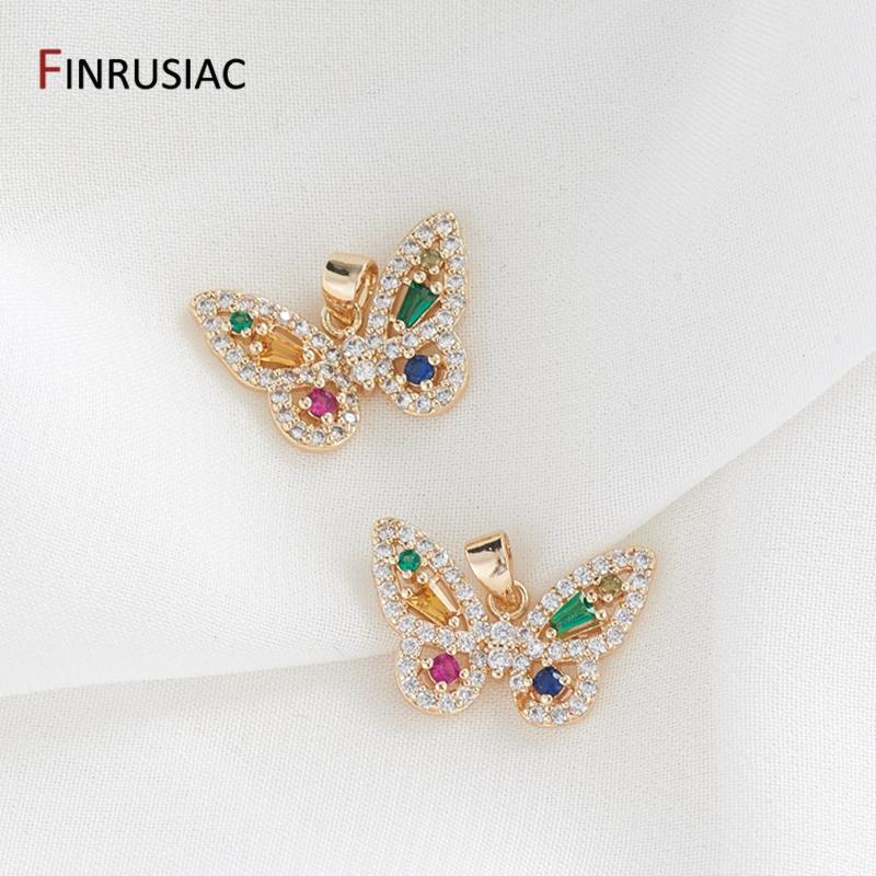 

Luxury Design New Colorful Butterfly Pendants And Butterfly Earrings Shiny Zircon Jewelry Accessories For Women 2 pieces