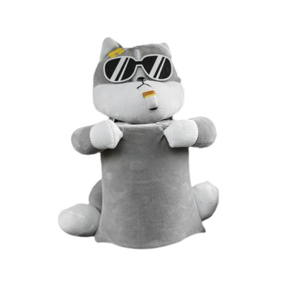 Cartoon Dog Car Trash Can with Storage Compartment Large-Capacity Multifunctional Creative Animal Tissue Box Decorative Organizer
