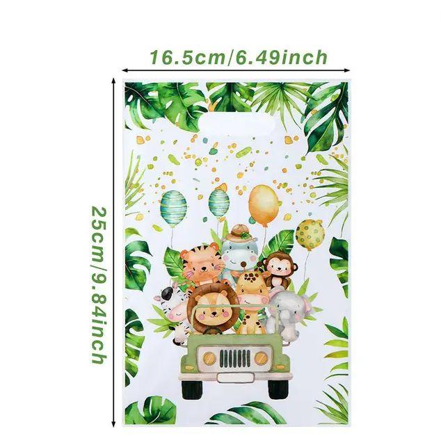 

Jungle Animals Hand Bags Safari Birthday Gift Bags Wild One Birthday Decoration Jungle Birthday Candy Bags Baby Shower Decor 100pcs