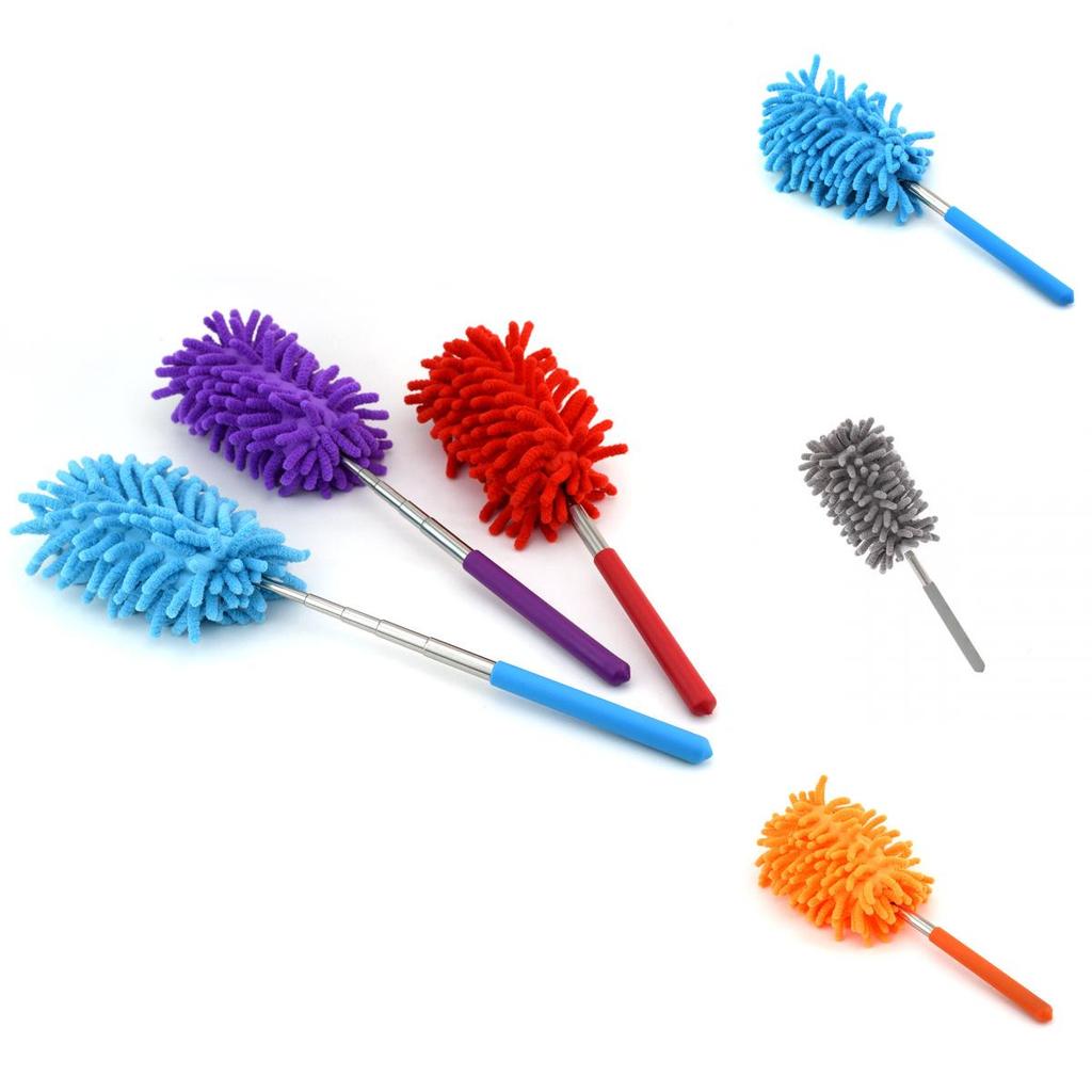 Multifunction Telescopic Dusting Brush With Synthetic Fiber Head For Household Use