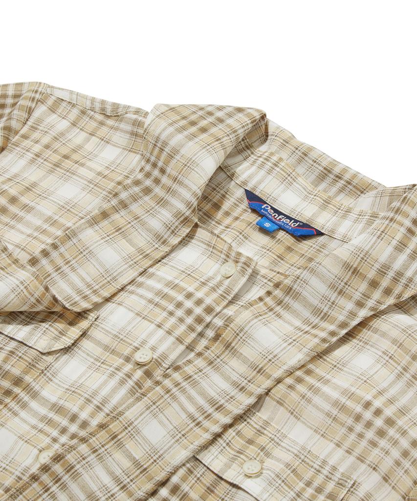 Penfield Chiffon Check Straight Dress Yellow_Fs1Ws01F