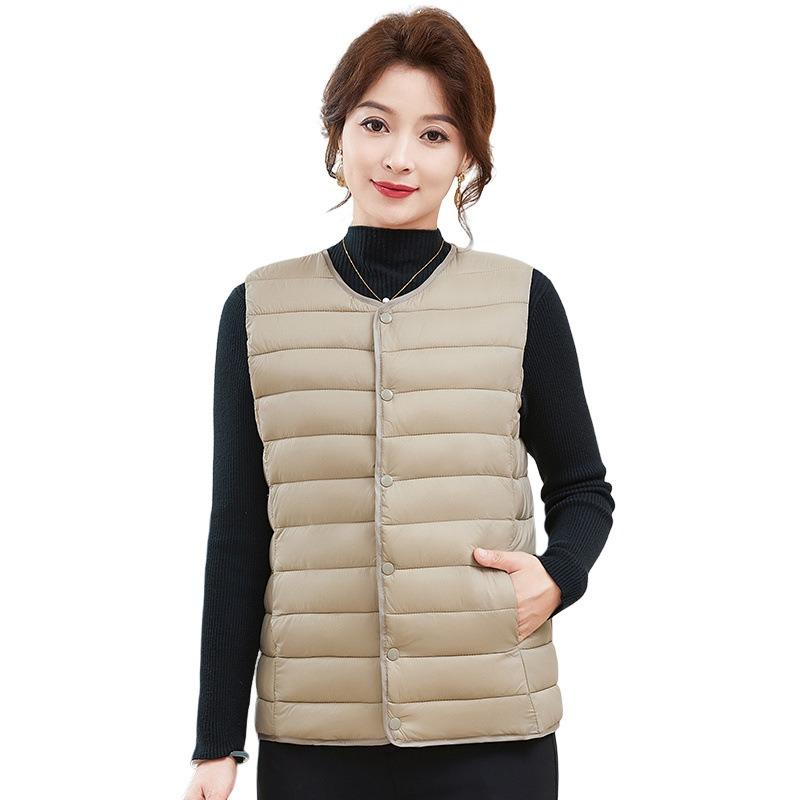 Crew neck light cotton clothes vest vest autumn and winter vest splicing vest outer wear vest