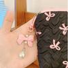 Cute Pink Bow Makeup Bag Mini Storage Case for Lipstick Card Sanitary Napkin Holder Women's Cosmetic Pouch