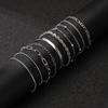 Minimalist Women's Multilayer Alloy Bracelet Set - 10-Piece Cuban Chain Style.