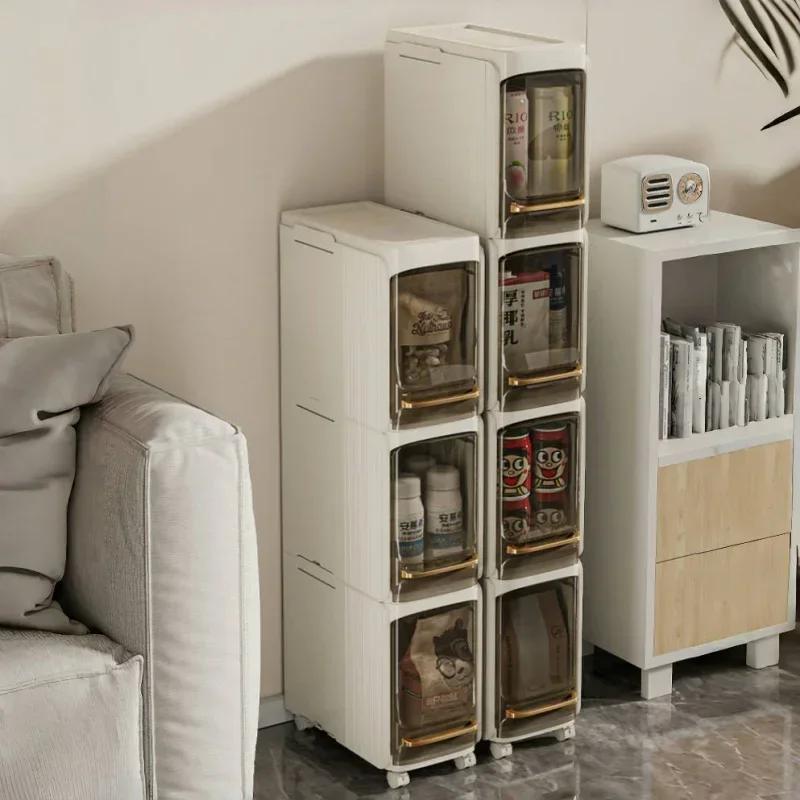 Mobile Foldable Bathroom Gap Cabinet - Waterproof Dustproof Storage Shelf Essential Kitchen Home Toilet Organizer Container