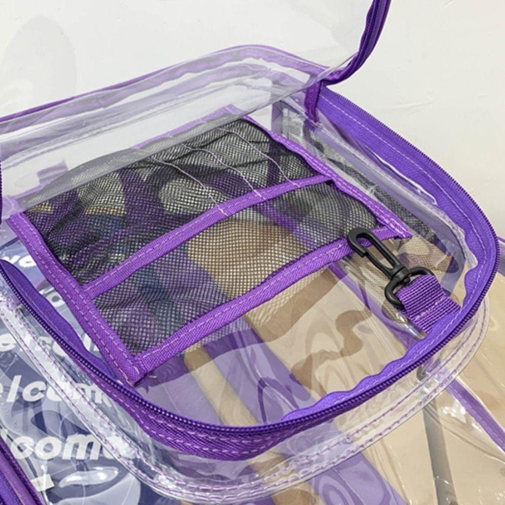 PVC Students School Bag Waterproof Clear Shoulder Bag Casual Transparent Backpack  Outdoor