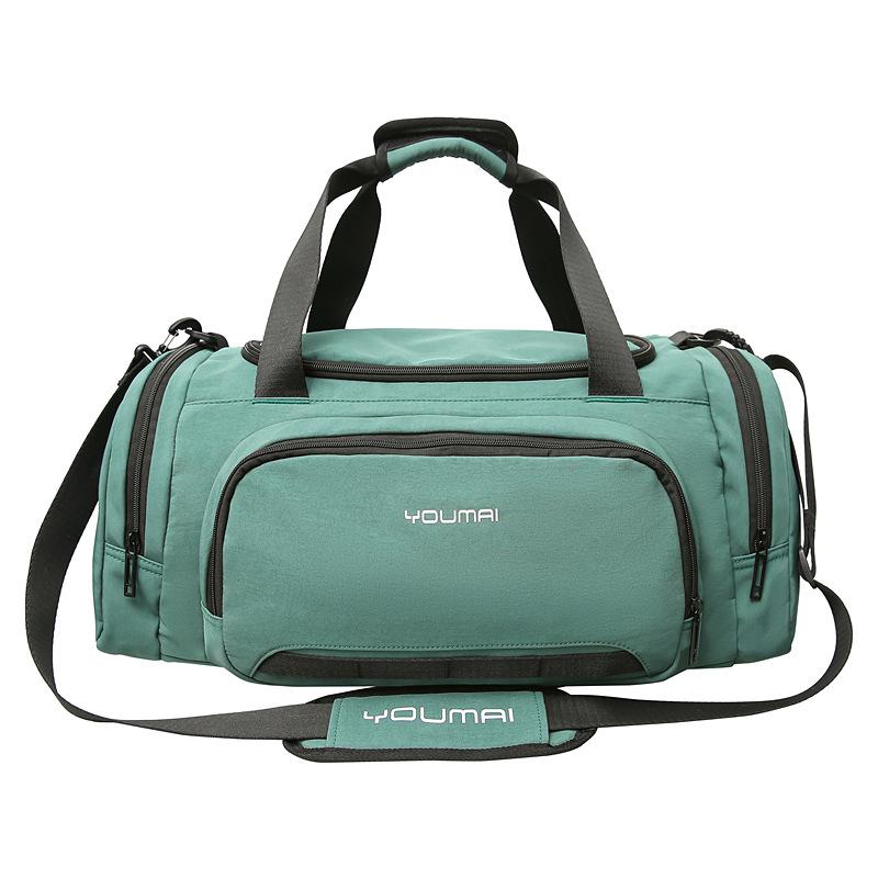 

Short-haul travel bag Waterproof large-capacity short-haul portable duffel bag Business trip Dry and wet separation Sports training Fitness bag зелений