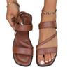 Ladies' Flat Sandals, Women's Spring New Retro Casual Versatile Beach Fashion Roman Women's Sandals