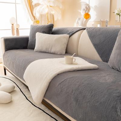 Winter Sofa Cushion Plush Solid Color Nordic Simple Non-slip Cushion Leather Sofa Cover Cover Cloth Towel
