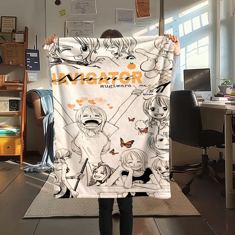 Coperta in Flanella con Stampa Personaggio One Piece, Alta qualità Confortevole per Tutte le Stagioni, Arredamento per la Casa, Calore e Comfort, Perfetta per Regali di Natale