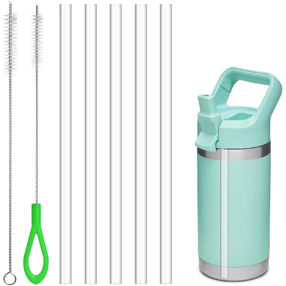 5 Pcs Replacement Straws for Rambler YETI Bootle, Reble Straws Compatible with YETI Rambler Jr. 12 oz, 18oz, 26oz, 36oz, 64 oz ulated Bottle,