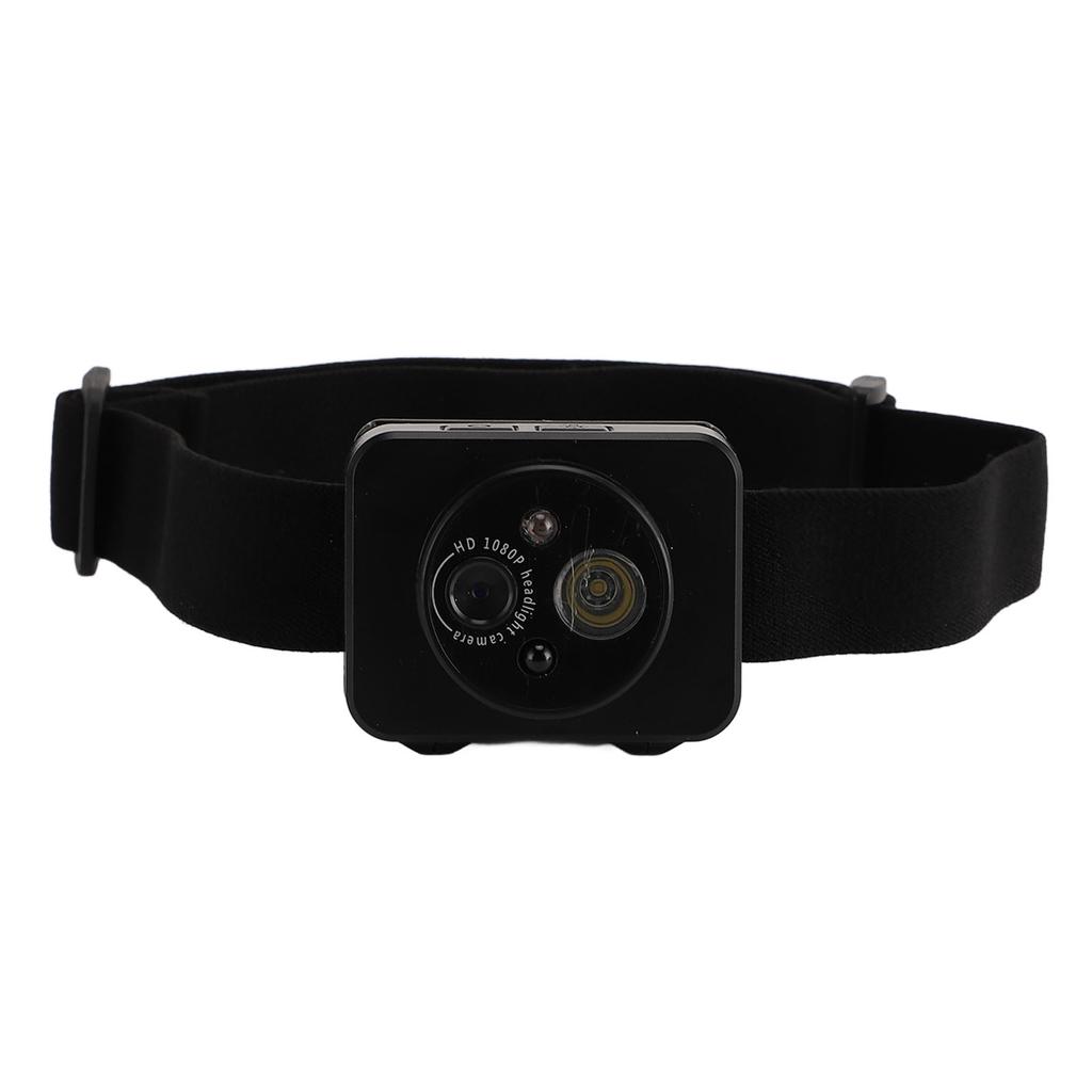 LED Headlamp Camera 1080P 45 Deg Free Adjustment Handsfree Cycling Video Recorder for Running