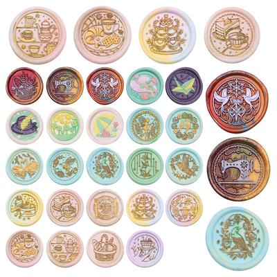 Retro Wachssiegelstempel Blume Vogel Kuchen Dessert Siegelwachs Stempelkopf DIY Basteln Hochzeit Dekoration Scrapbooking Dekoration Stempel