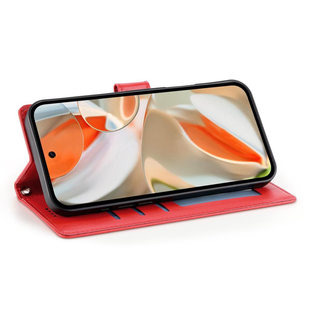 Pro Google Pixel 9 Pro XL pouzdro typu peněženka s potiskem motýlů a květin, kryt na telefon z PU kůže s poutkem na zápěstí