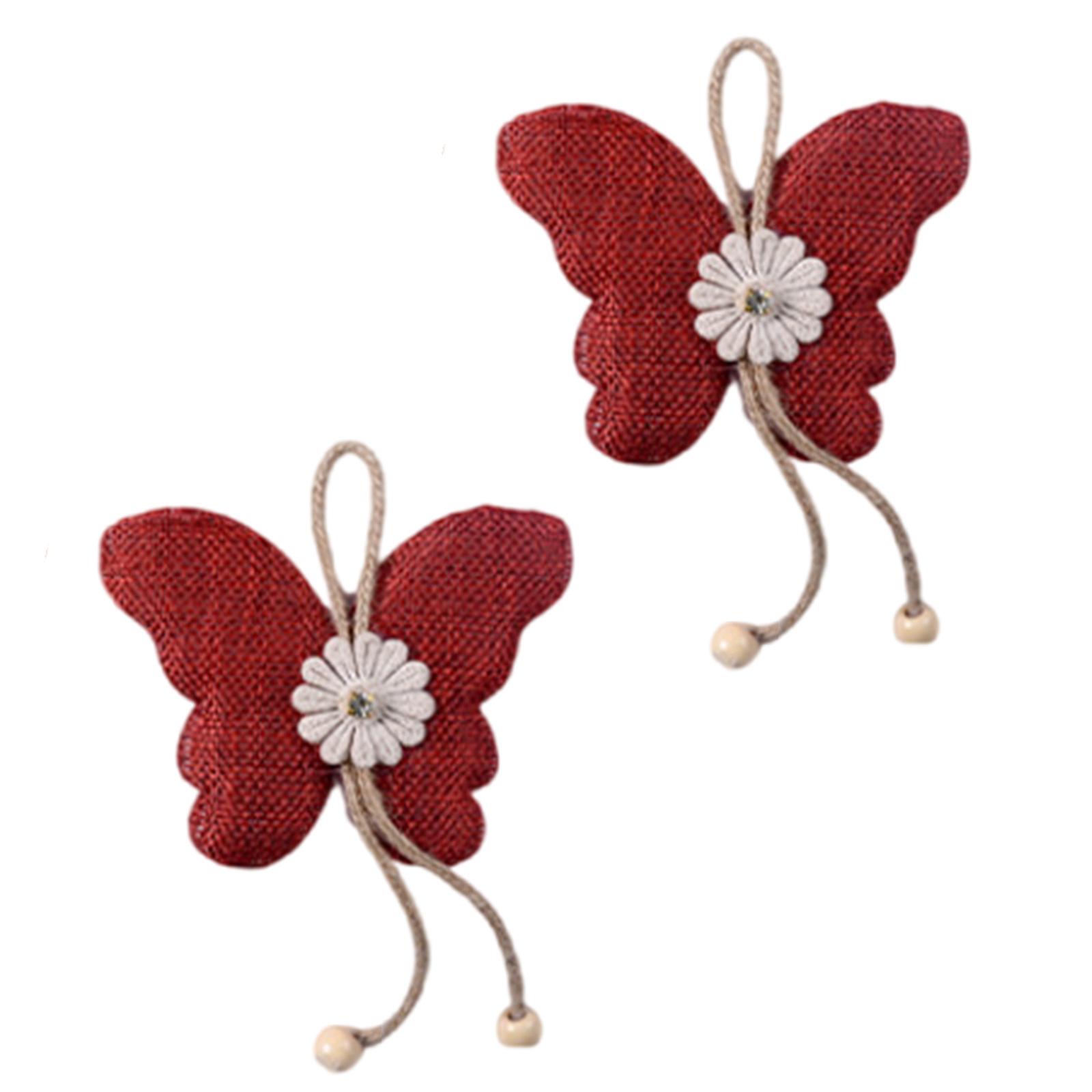 

1 Pair of Magnetic Butterfly Flower Drapery Holders with Adjustable Length for Home Decors Curtain Tiebacks Straps Tie