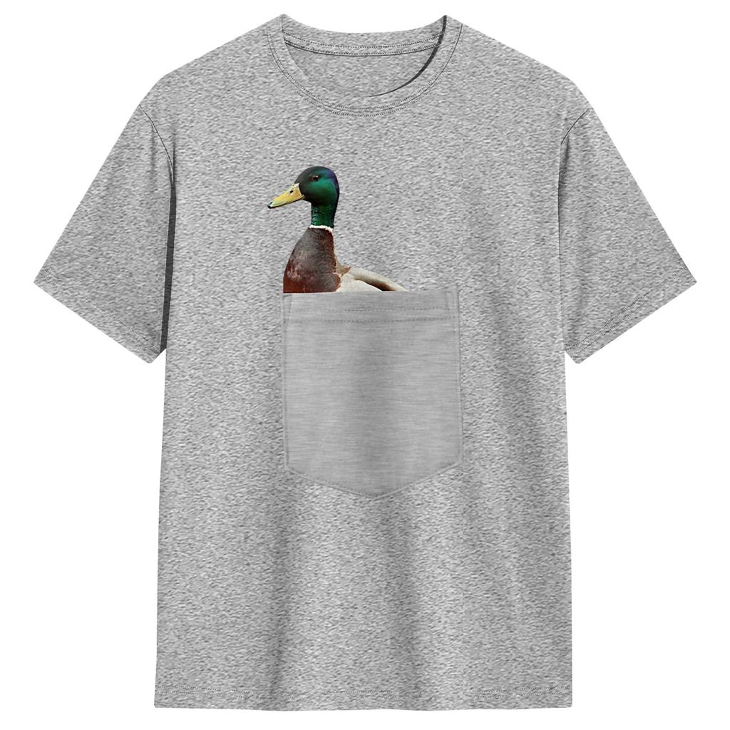 Your Pocket Funny Mallard Duck Peeking Ou T Shirt Unisex Y2K Casual T Shirts Summer O Neck Fashion Tees Print Oversized Tops