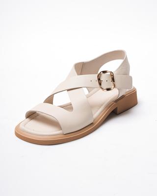 Aquamarin 1224 36 Milk Leather Sandals with Buckle