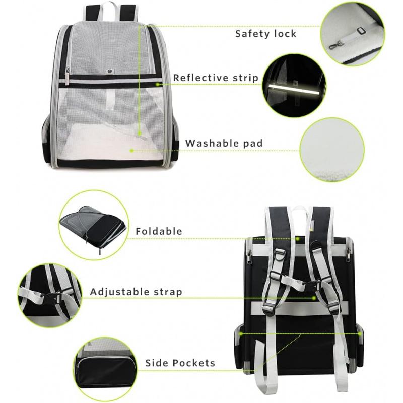 Universal Black Innovative Traveler Bubble Backpack Pet Carrier for Cats And D with Pets Comfortable Breathable Pet Carrier Bag