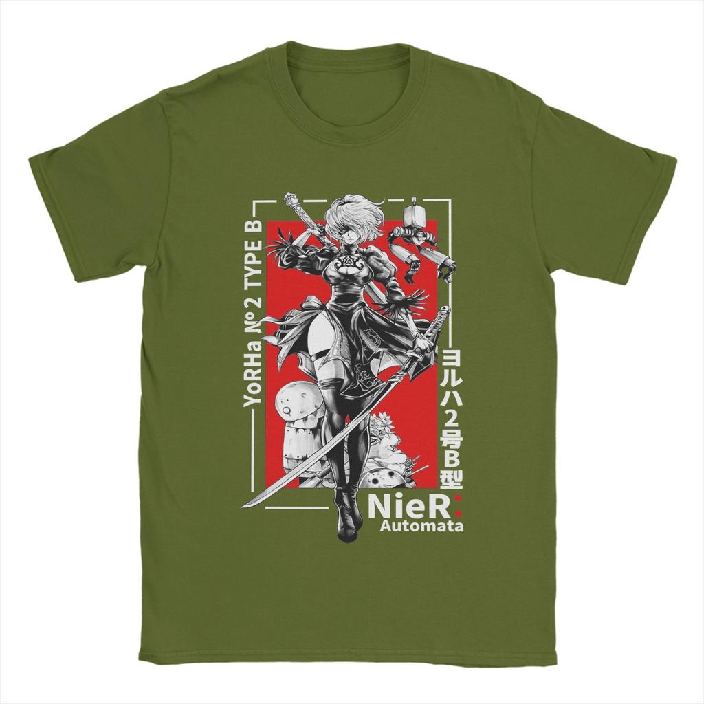 Nier Automatas Men's T Shirt  Creative Tees Short Sleeve Crew Neck T-Shirts Pure Cotton Printed Tops