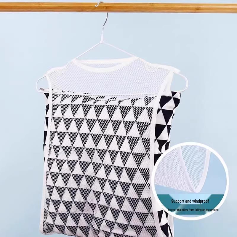 Thickened Mesh Pillow & Clothes Drying Rack for Balcony