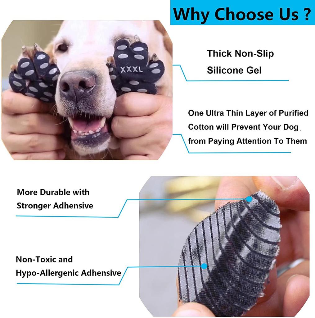 24PCS Dog Paw Protector Anti-Slip Grips To Keep Dogs from Slipping Disposable Self Adhesive Resistant Dog Shoes Booties Socks
