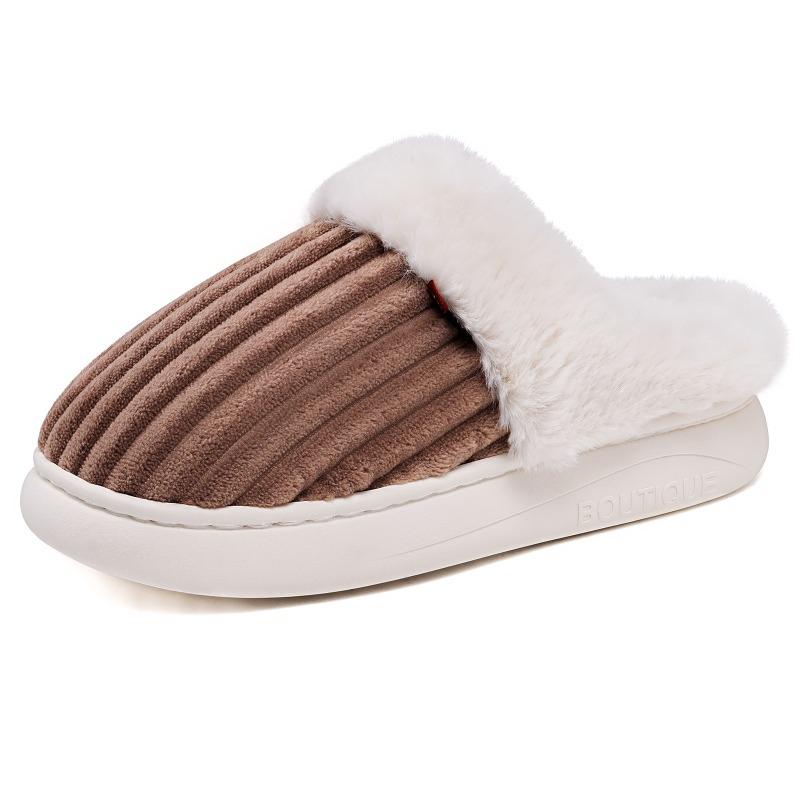 Cotton Shoes for Warmth, Indoor Anti-slip, Soft-soled Fleece Slippers for Women