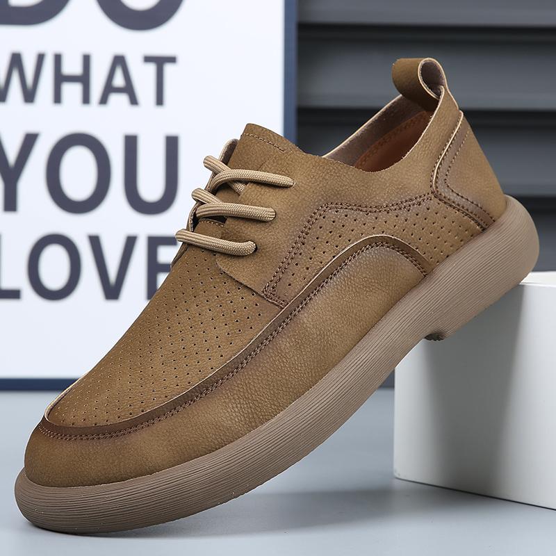 

Абсолютно новые мужские удобные повседневные кожаные туфли из натуральной кожи, модные дышащие спортивные туфли для активного отдыха 44