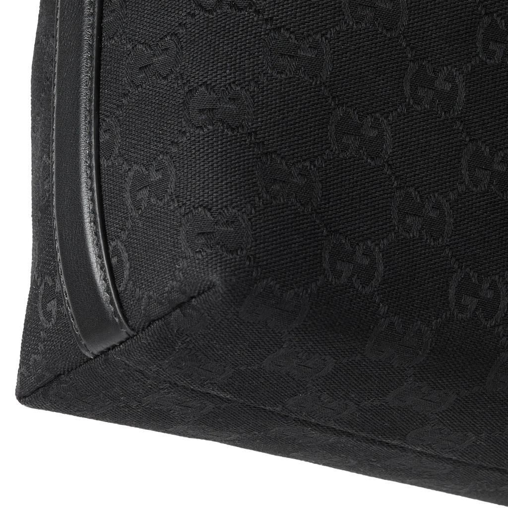 Gucci Mini Canvas And Leather Trimmed Tote Bag With Detachable Shoulder Strap Women tote bags Black Light-Gold 795168-FADMJ-1000