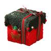Christmas Gift Box Decoration Thick Velvet Gift Box with Bow Plush Xmas Candy Box for Holiday Home Garden Party Decor
