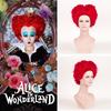 Incantevole Parrucca con Ricci Bordo della Regina di Cuori di Alice nel Paese delle Meraviglie per Spettacolare Cosplay