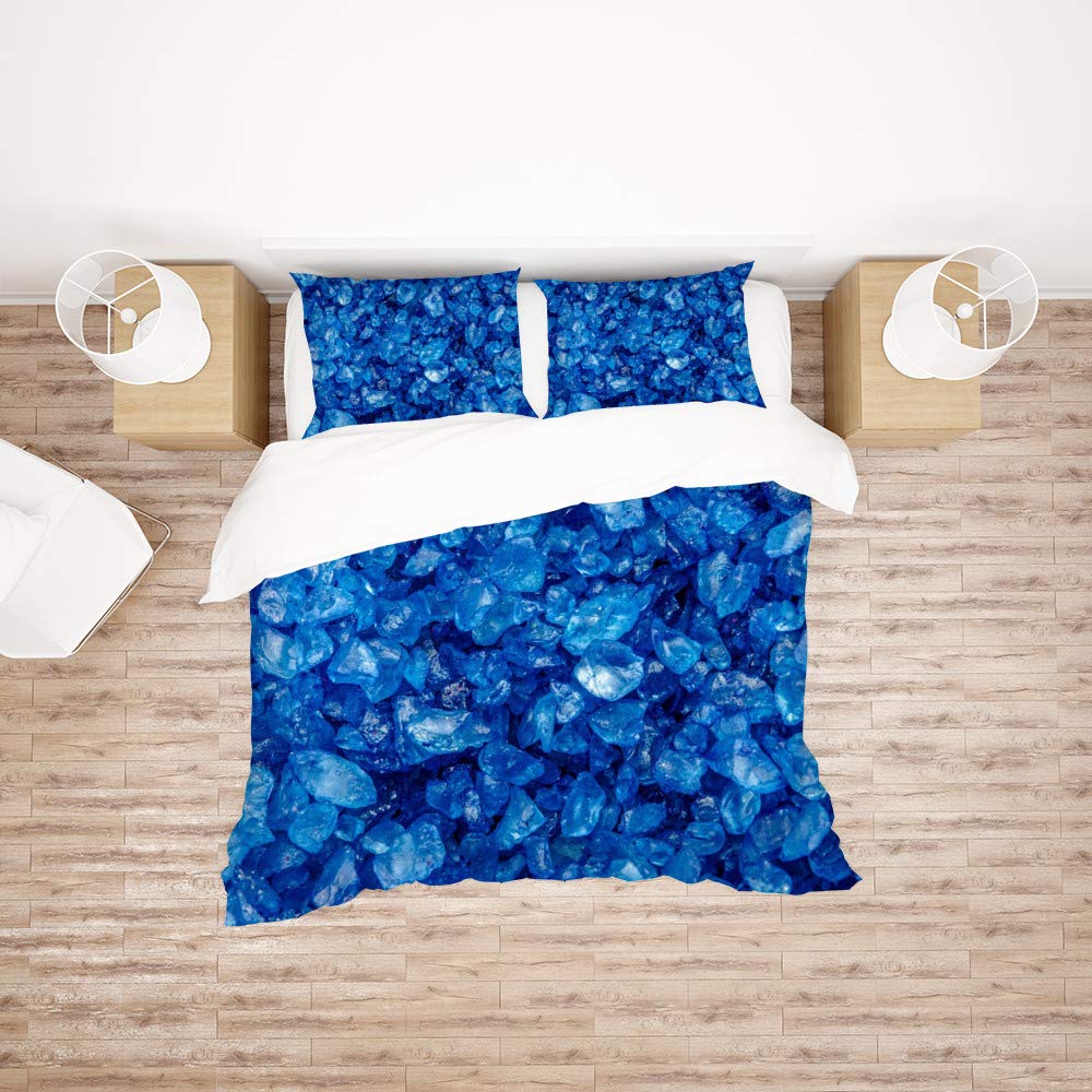 Crystal Duvet Cover for Kids Queen Lightweight Quilt Cover with 2 Pillowcase Ice Crystal Winter Themed Bedding Sets No Comforter
