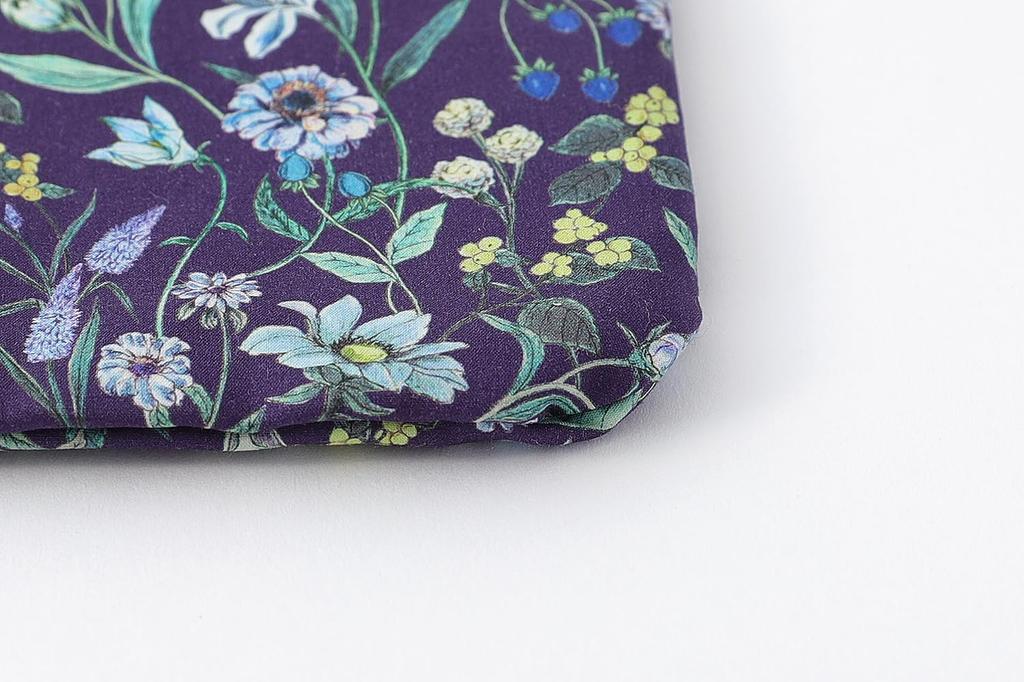 DDintex FLORET LONDON 2-Side Pouch, Megumi, Navy, 13 x 13.5cm [Liberty Print]