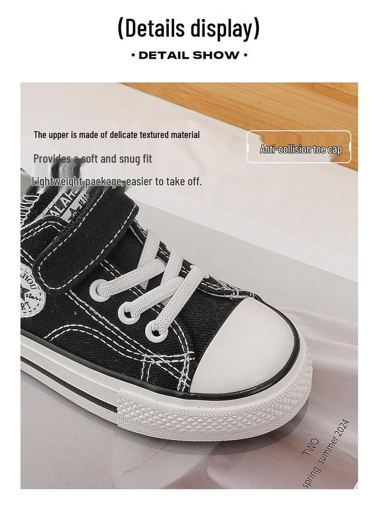 Kids' Unisex Canvas Shoes - Winter 2025 Style, Round Toe, High/Low Top, Soft Sole Board Sneakers for Students