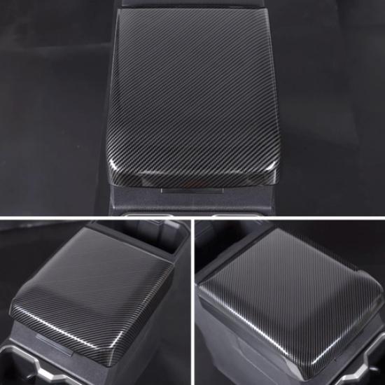Carbon Fiber Style Console Armrest Box Cover Panel For Toyota Tacoma 2024 - 2025