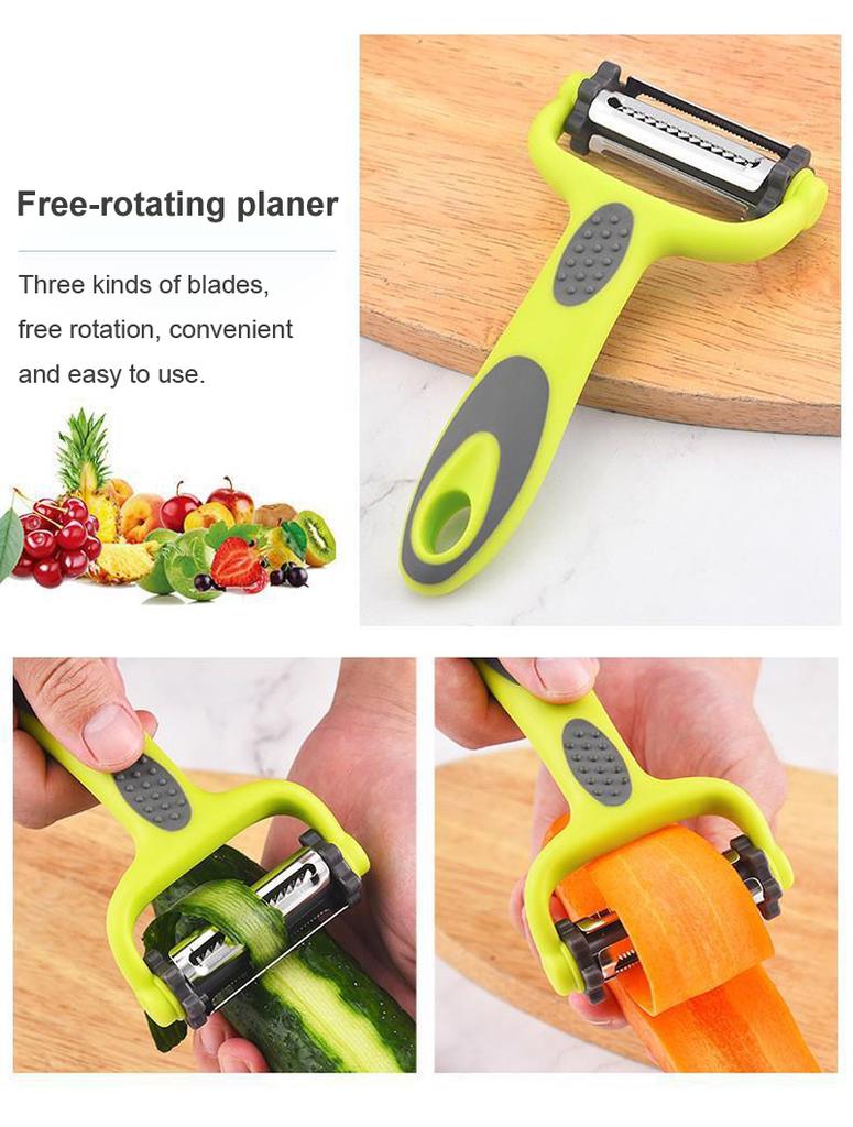Stainless Steel Paring Knife Multi-function Rotary Peeler 3-in-1 Grater Multi-purpose Planer Kitchen Tools