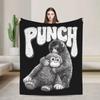 Monkey Punch Vintage Retro Baby Plush Hug Cute Blanket Winter Warm Soft Flannel Throw for Boys Girls Indoor Outdoor Bed Cover