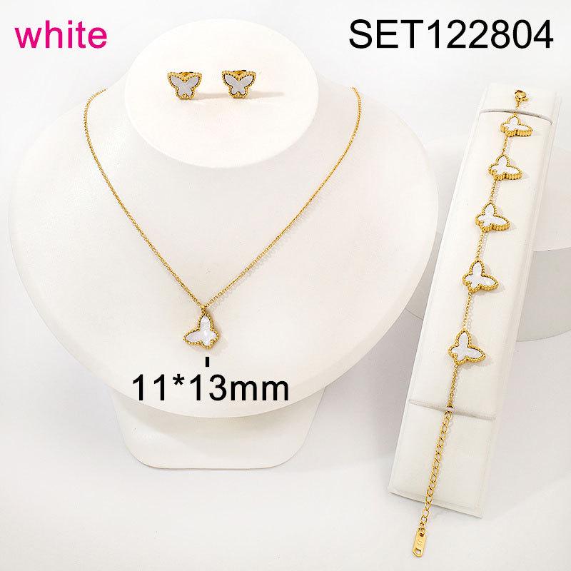 Butterfly Mother-of-Pearl Titanium Steel 18K Gold Plated Luxury Fashion Jewelry