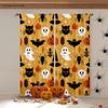 Halloween Horror Pumpkin Cartoon Print Curtains, Blackout, Heat Insulation, Restaurant, Bedroom, Party Decoration