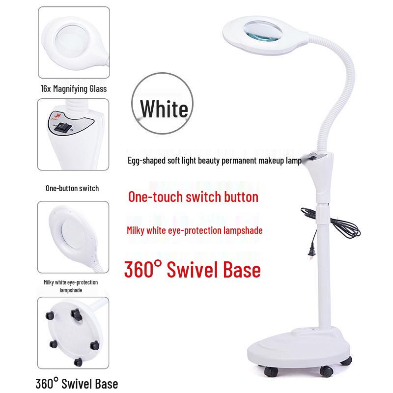 Eyelash LED Beauty Salon Shadowless Floor Lamp for Microblading, Manicure, Eyebrow Tattoo