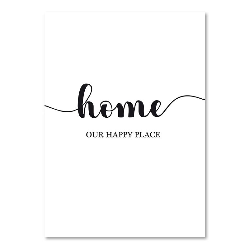 Schwarz-weißes Lebenszitat auf Leinwand, Gemälde im skandinavischen Stil, Liebesposter und Druck, nordische Wandbilder für Wohnzimmer, Heimdekoration