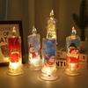 1-10PCS LED Simulation Flameless Candle Transparent Built in Printed Electronic Candle for Christmas Ambient Lighting Decor