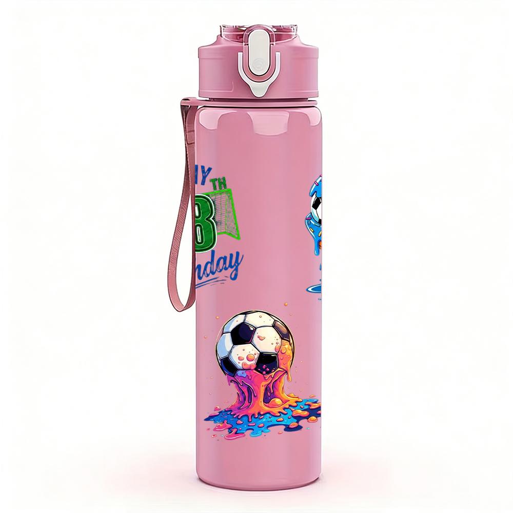 1PC Two Character Birthday Cartoon Pair 750ml Color Plastic Water Bottle Leakproof Flip Straw Lid For Sports Office Home Use