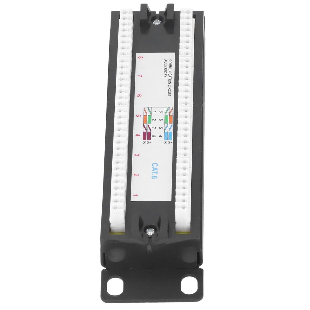 8 Ports Wandmontage Netzwerk Patch Panel UTP Cat6 Ungeschirmte Verdrahtungshalterung für 23‑28AWG-Kabel