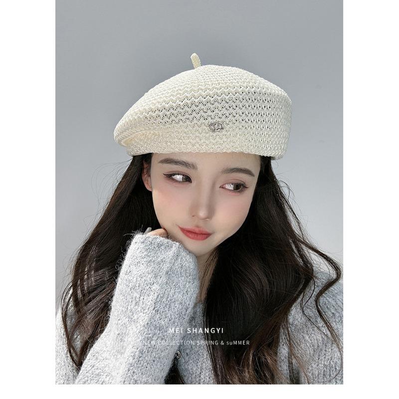 Lace Floral Beret Hat For Women – Elegant French Beanie With