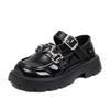 Girls Platform Mary Jane Shoes Children Heart Buckle Strap Thick Heels Pumps Woman Black Patent Leather Lolita Shoes kids loafer