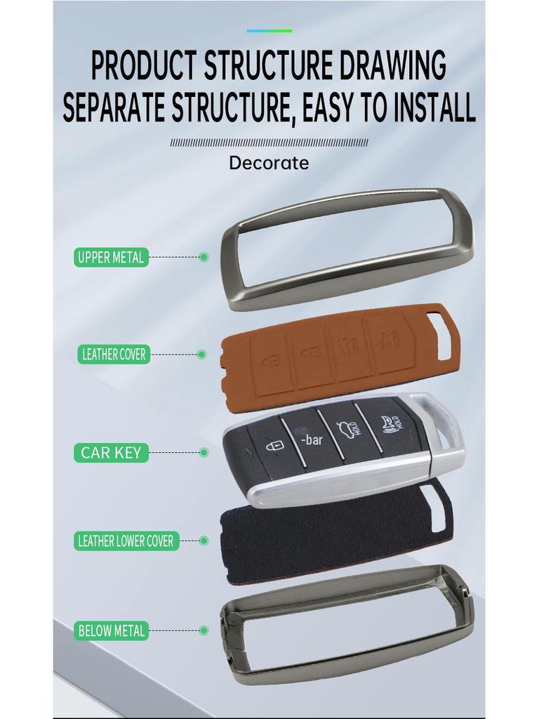 Genesis Key Case Metal Protective Shell for GV70, G80, GV80, G90 Cars