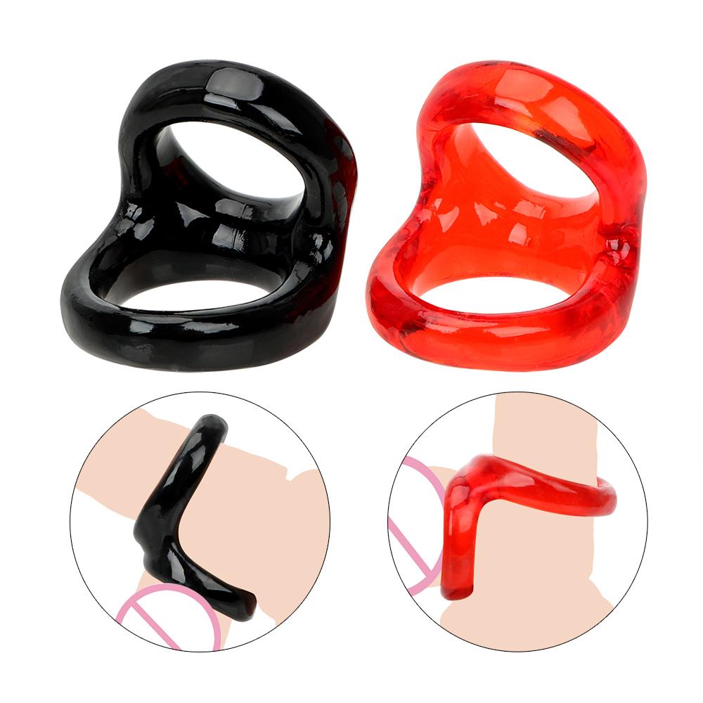 Men Delay Ring Black Lock Ring Red Cock Ring Adult Products