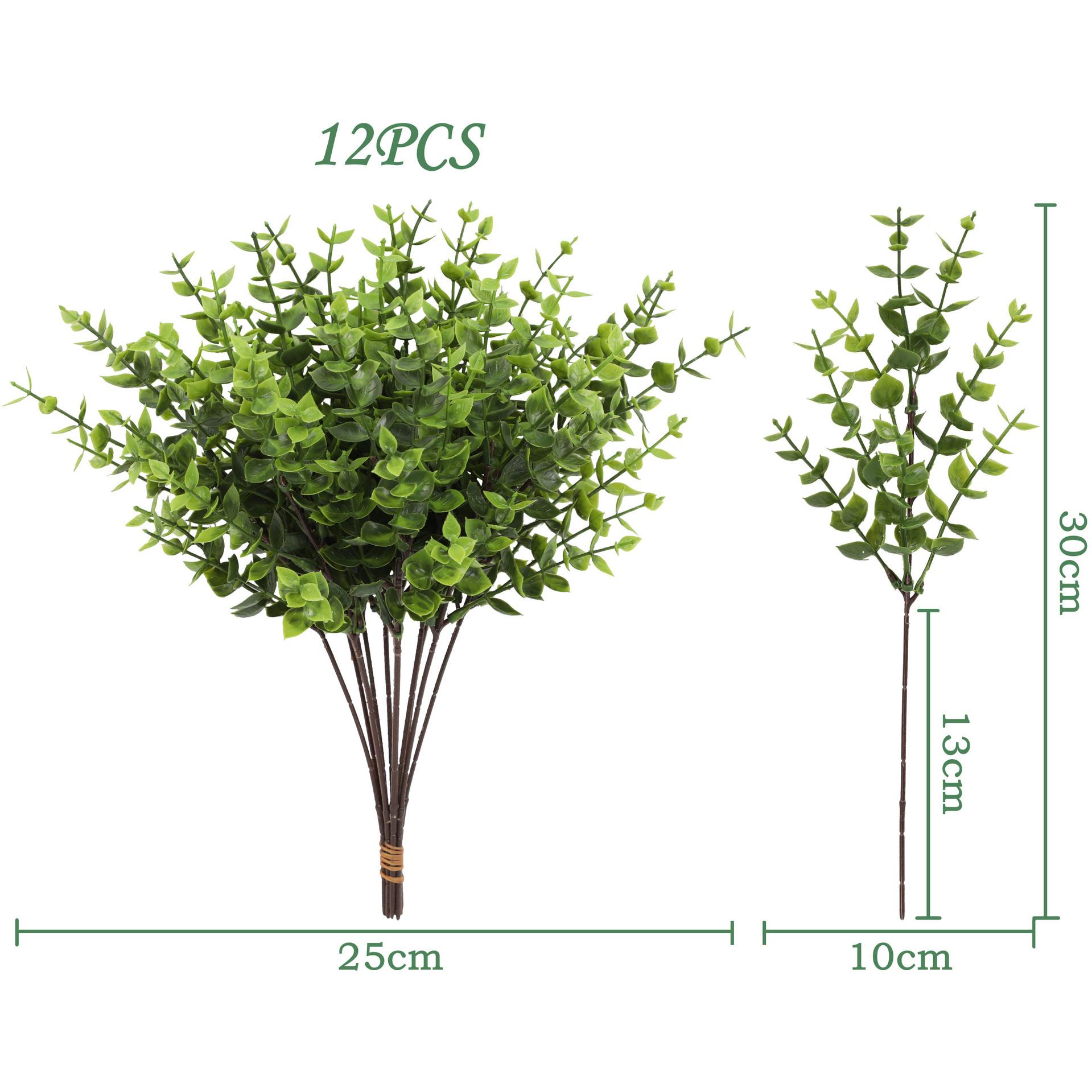 

12PCS Simulated Greenery Eucalyptus Wedding Home Hotel Christmas Fake Plant Props Landscaping Flower Arrangement Decoration 12pcs зелёный