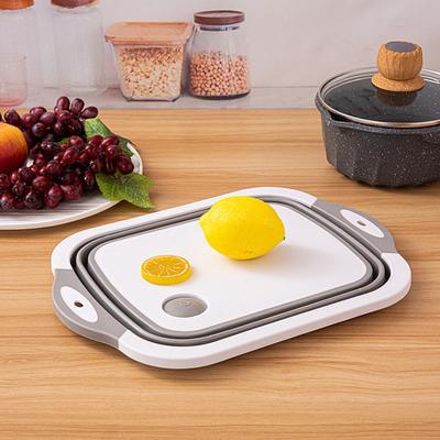 Foldable Cutting Board Double-Layer Kitchen Chopping Board Wash Basket Portable Kitchen Organizer for Home Camping Travel